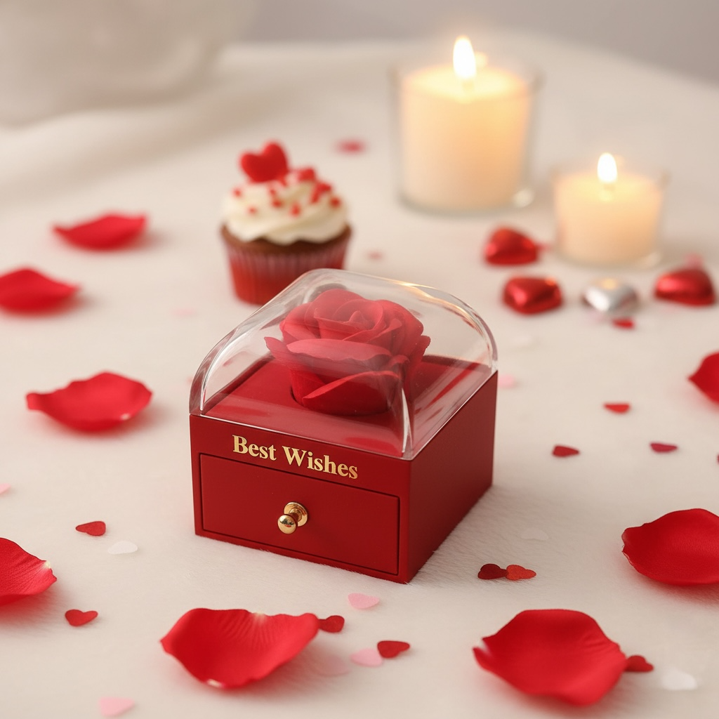 Mini Rosenbox mit transparenter Haube🌹